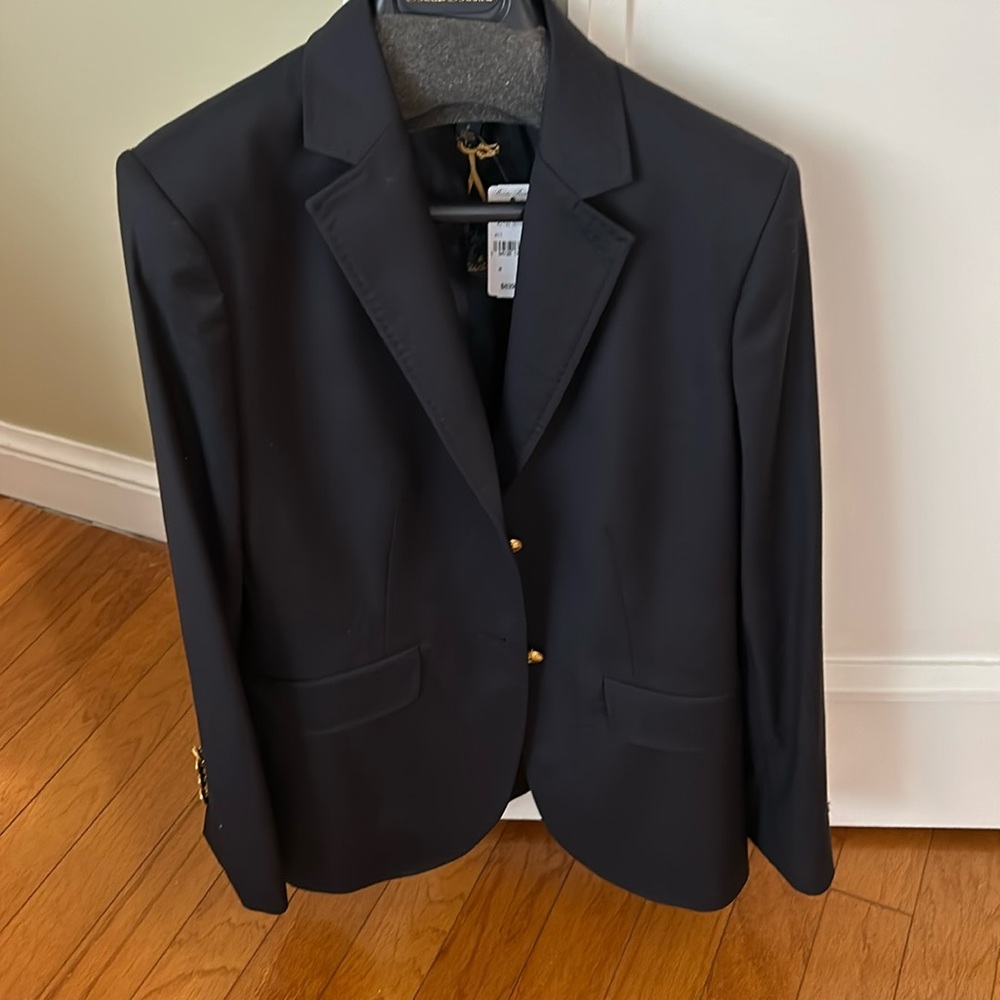NWT Brooks Brothers Loro Piana classic navy merino wool blazer Size 6.